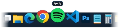 The Dockvia Dock magnifying an icon under the pointer
